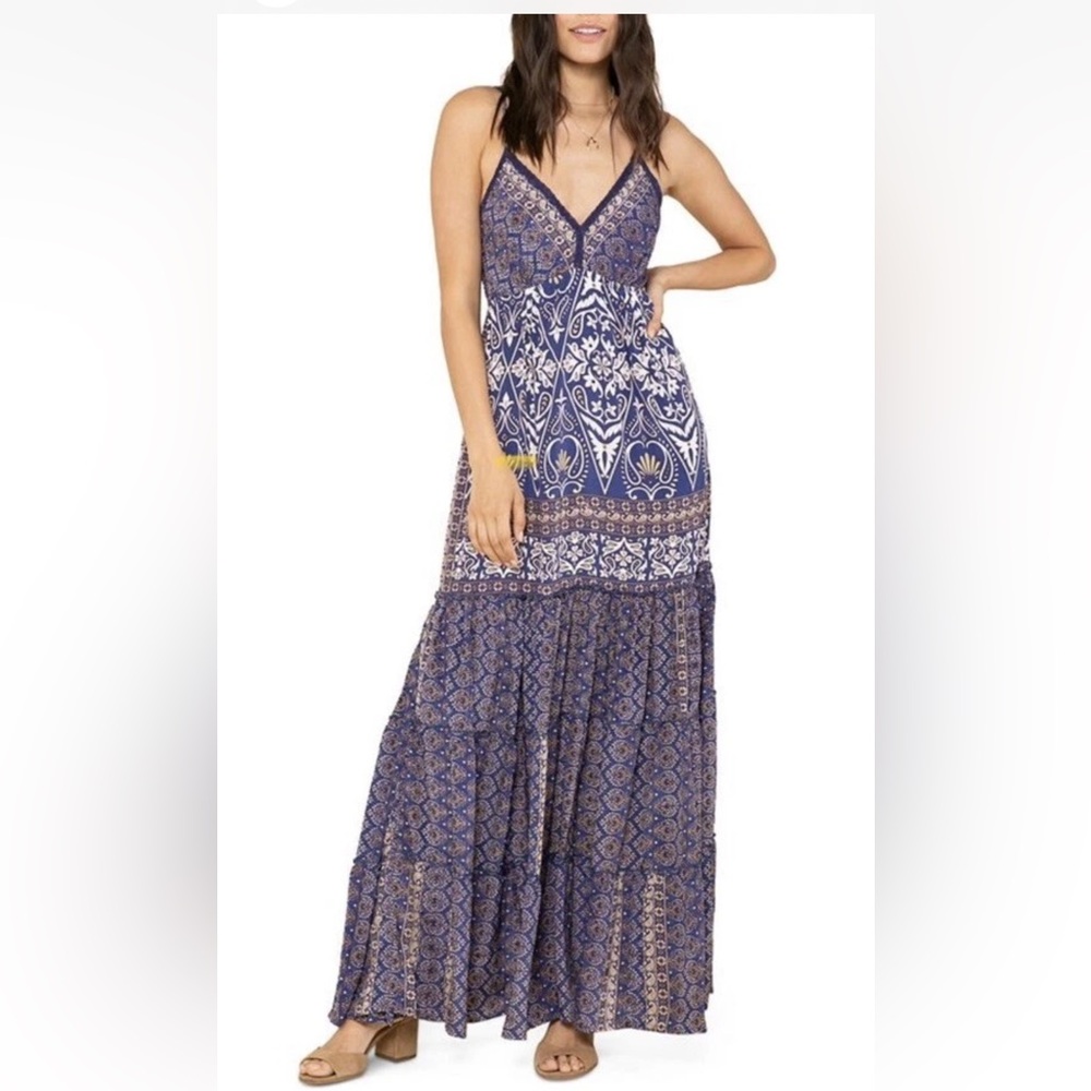 Raga Micah Printed V-Neck Maxi Dress Size XS